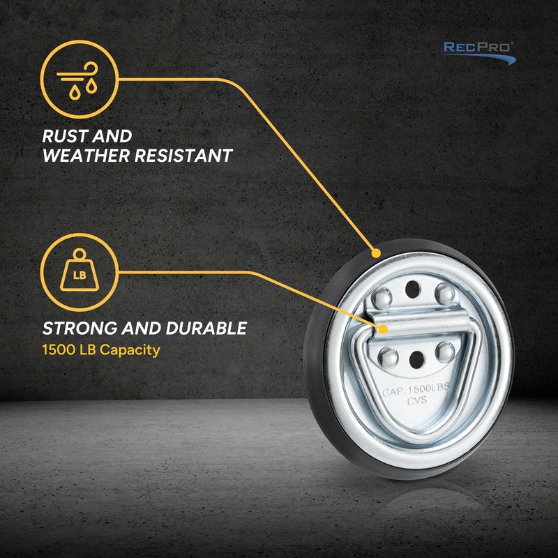 Surface Mount D-Ring Tie-Down Anchor Rope Ring for RV Furniture,