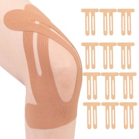 Pochitto Mise Kinesiology Tape, Knee Tape, 12 Pieces, Stretchable, Sweat Resistant, Waterproof, Strong Adhesion, Mountain Climbing, Knee Supporter (Beige)