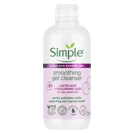 Simple Smoothing Gel Cleanser Face Cleanser Suitable for Even the Most Sensitive Skin with 5% Lactic Acid and Hyaluronic Acid 230 ml