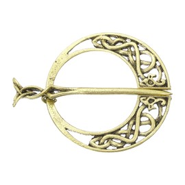 sourcing map Vintage Brooch Cloak Pin, Penannular Brooch Cloak Clasp Scarf Pin Shawl Pin Cardigan Brooch for Women Men Costume Accessory(Bronze)