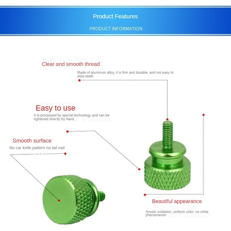 Ginobili 10Pcs/Lot UNC6-32 M3.5 Hand Screw Computer Case Screw Round