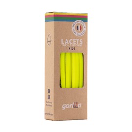 Gorilla - Children's Elastic Shoelaces - No Tieing, Comfortable Hold - Elastic & Easy Care - For Everyday & Leisure - Flat, Thin & Durable - 90 cm x 4.5 mm, Jaune Néon