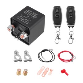 X AUTOHAUX 1 Set 12V 250A Car Battery Disconnect Switch Remote Kill Switch w/ 2 Keys Remote Battery Isolation Switch Anti-Theft Battery Shut Off for Car RV Truck ATV UTV Camper Boat