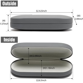 widersight Sunglasses Case Hard Shell Eyeglasses Case One Microfiber Cloth One Sunglasses Pouch Gray