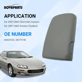 NOVAPARTS 10423155 Center Console Lid Armrest Door for 1997-2002 Chevy Camaro Pontiac Firebird w/Button & Hinge 10273748 Gray