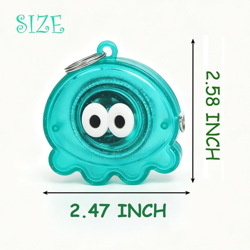 Cmetta Blue Pearlescent Octopus Retractable Tape Measure, 2M/79Inch