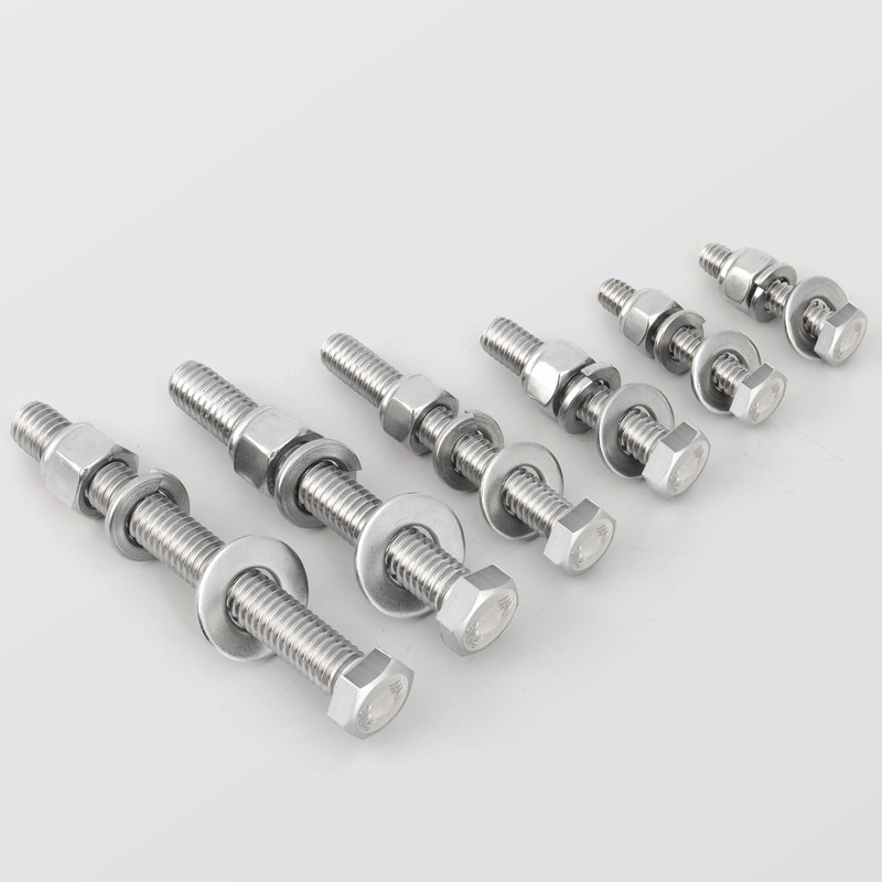 BNUOK (4 Sets) 3/8-16 x 3 Hex Head Screw Bolt,Lock