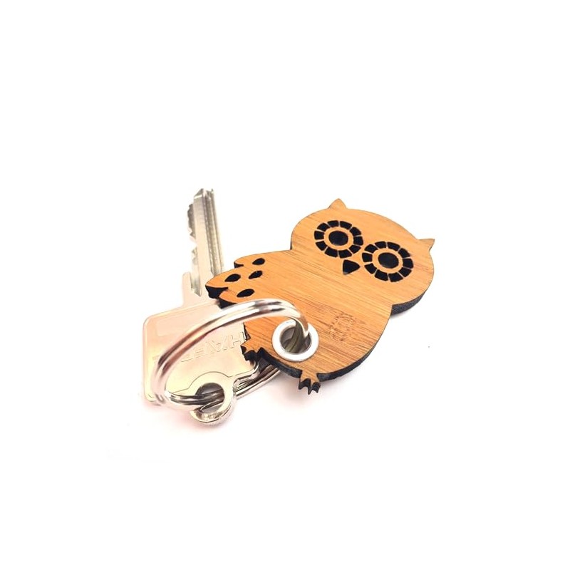 Mr. & Mrs. Panda Owl Side Wing Keyring, neutral