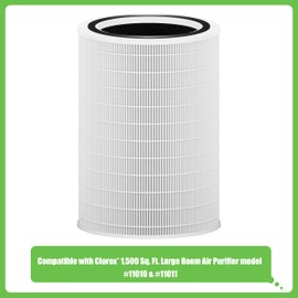 Hichoryer 12010 Large Room Replacement Filter, Compatible with Clorox 1,500 Sq. Ft. Large Room Air Purifier model # 11010 &11011, Compare to Item Number 12010, 2 Pack