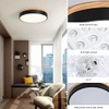 Dimmable Modern Wood Ceiling Light, Black LED 5CCT 2700K-6000K Flush