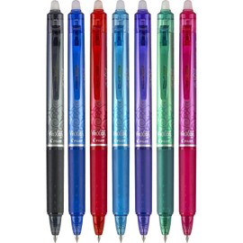 PILOT FriXion Clicker Erasable, Refillable & Retractable Gel Ink Pens, Extra Fine Point, Assorted Color Inks, 7-Pack Pouch (32509)