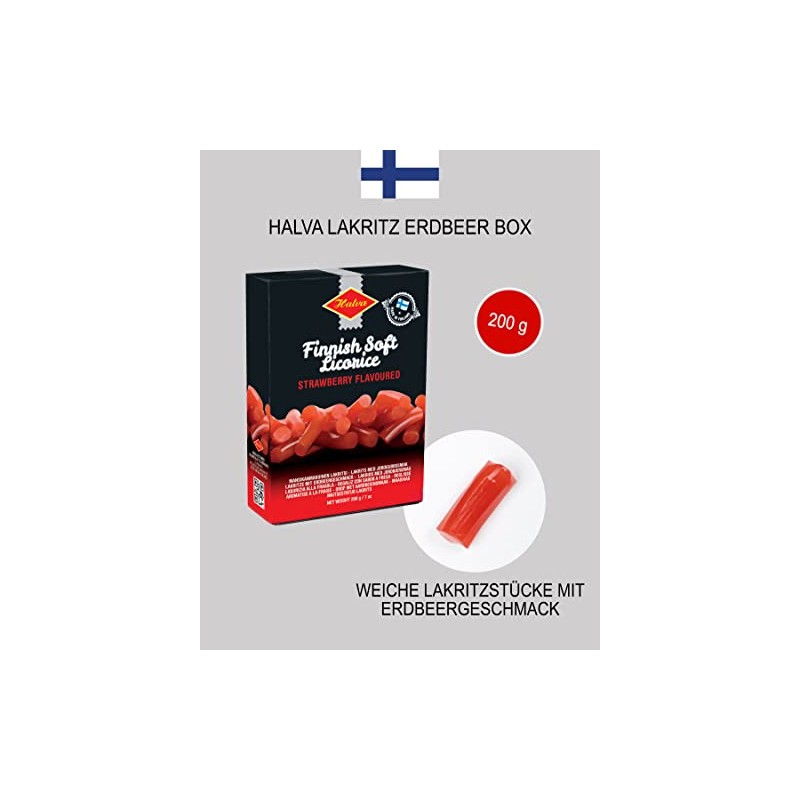Halva Red Finnish Sweet Strawberry Licorice 200g licorice pieces