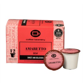 Amaretto Decaf Coffee Pods by Coffee Beanery | 12ct Flavored Decaf Coffee Pods Medium Roast Coffee Pods| 100% Specialty Arabica Coffee| Gourmet Coffee Pods