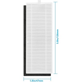 Lefant Replacement Part Kit, 4 HEPA Filters, Accessories Kit for Lefant Robot Vacuum M210, M210B, M213, M213S, N1, M210 Pro (Gray/Champagne/Black) with Filter Size 5.0 * 1.9 Inch
