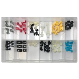 Sherco-Auto 62 Piece Nylon Door Lock Rod End Clip Assortment Kit - Ford GM Chrysler Mazda