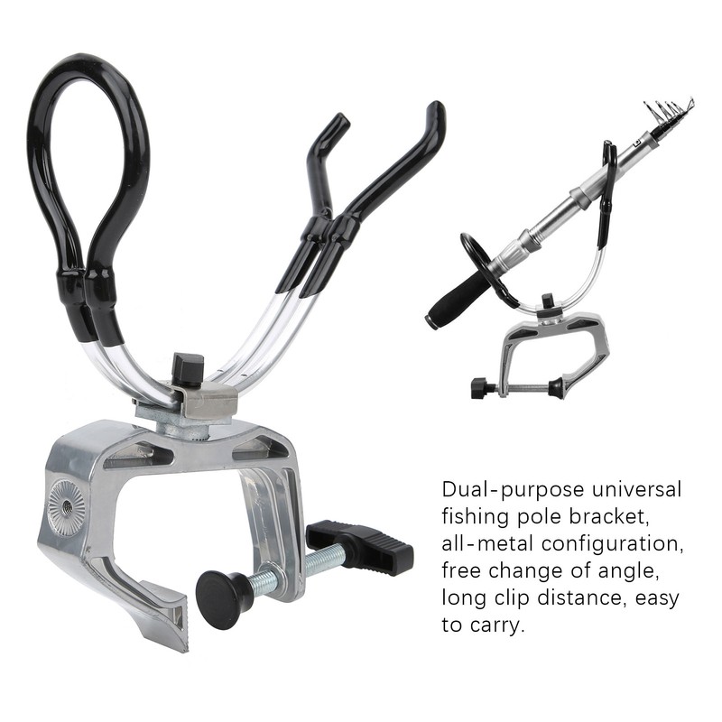 Aluminum Alloy 360 Degree Adjustable Boat Rods Holder Fishing Pole