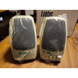 Labtec New Labtec Computer Speakers LCS-150 w/ cables Optional AC adapter NOT INCLUDED