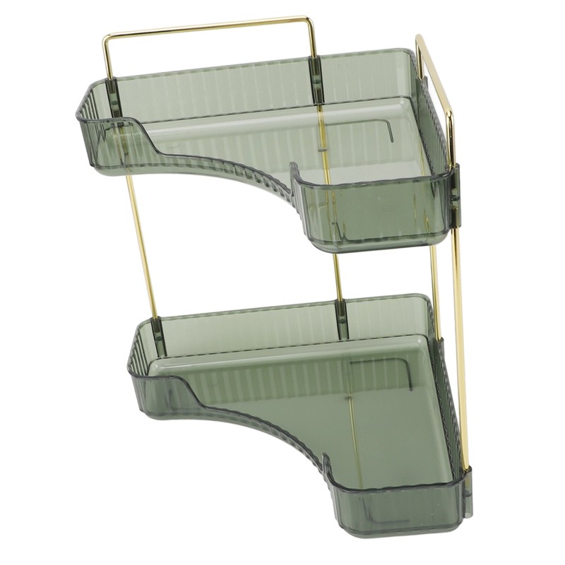 2 Tier Corner Bathroom Countertop Organizer Space Saving Easy Assembly
