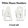 SpNo1-MS 3 Inch White Metal Letters, Modern Metal House Numbers,
