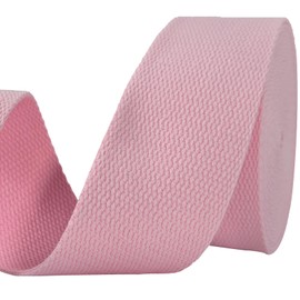 2 inch Cotton Webbing Braid Handles Bag Strap 15ft High Density Webbing Plain Weave Straps for Cloth Tote Bag, Pet Collars, DIY Projects, Crafts, Outdoor Accessories (Pink 5134)