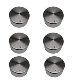 THJOPOKEEL 6PCS Gas Stove Rotary Switch Metal Knob Zinc Alloy Chrome Plating Round Cooker Parts Kitchen Accessories, Control Knobs for Gas Stove OD 38mm（Black）