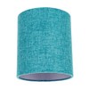 Modern and Sleek Teal Linen Fabric Small Cylindrical Lamp Shade
