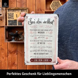 LANOLU Retro Tin Sign "SEI DU SELBST, Familienregeln Sign, Gifts for Youth Initiation, Gifts for Youth Consecration for the Home, 20 x 30 cm