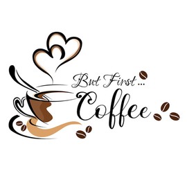 duoyif Wall Sticker Coffee Cup Coffee Cup Wall Sticker Coffee Cup Wall Sticker for Kitchen Dining Room Office Cafe Decoration Coffee Shop Wall Art (a)