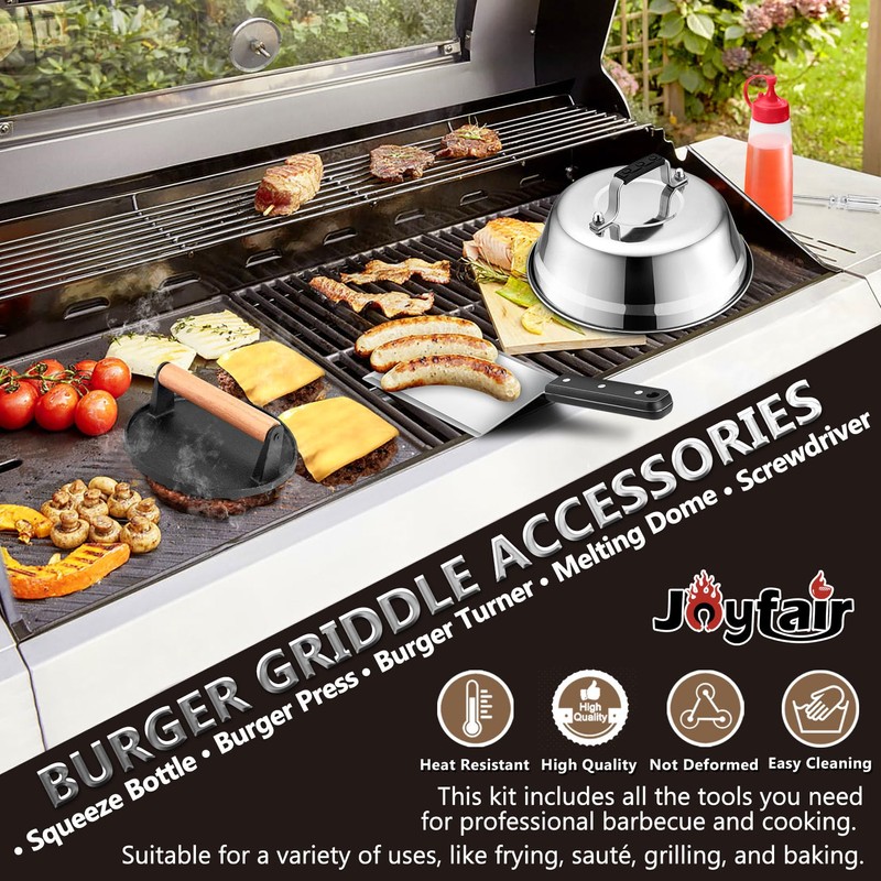 Griddle Accessories Smash Burger Kit (5Pcs), Joyfair Grill Spatula with
