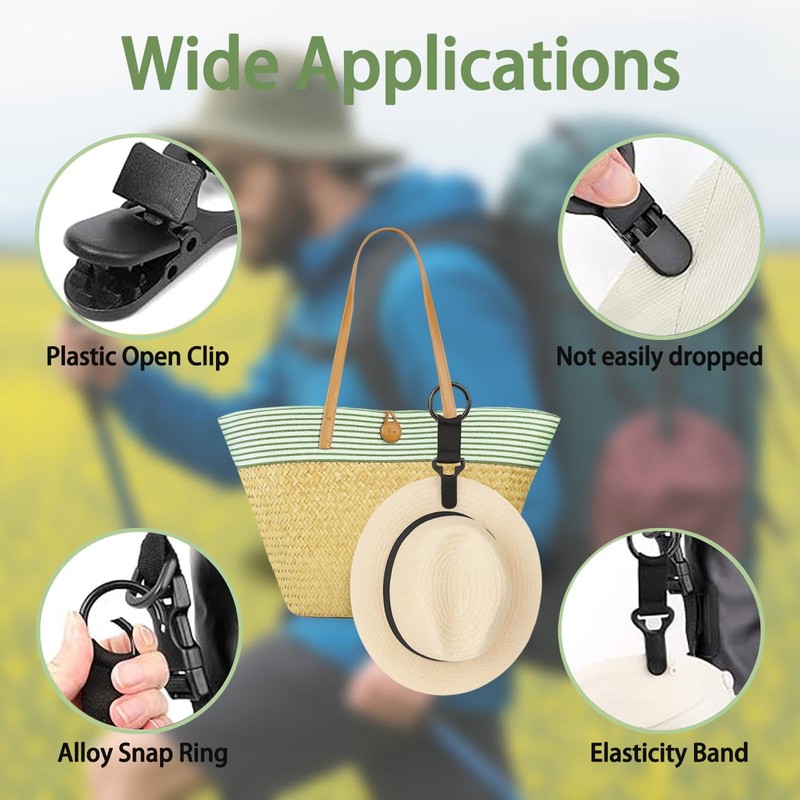 Hat Clip for Travel on Bag - Elastic Hat Holder