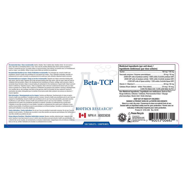 Biotics Research - Beta-TCP - 180tabs