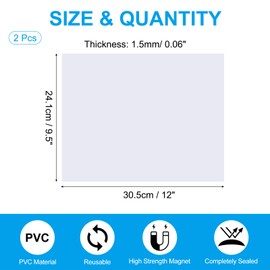 PATIKIL 12"x9.5" Magnetic Vent Cover, 2 Pack Floor Wall Air Registers Cover High Strength Magnetic Vent Blocker for Home RV HVAC Fireplace Furnace, White