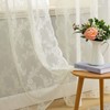 MIULEE Lace Curtains 63 inch Length, Embroidered Semi Sheer Curtains