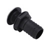 1 1/2in Through Hull Drain Straight Black with Stainless Steel