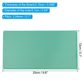 PATIKIL 9.8" x 5.1" PCB Board Circuit, 4 Pcs Prototype Perfboard Solder Boards for DIY Soldering and Electronic Project Circuit Boards Solderable Breadboard, Green