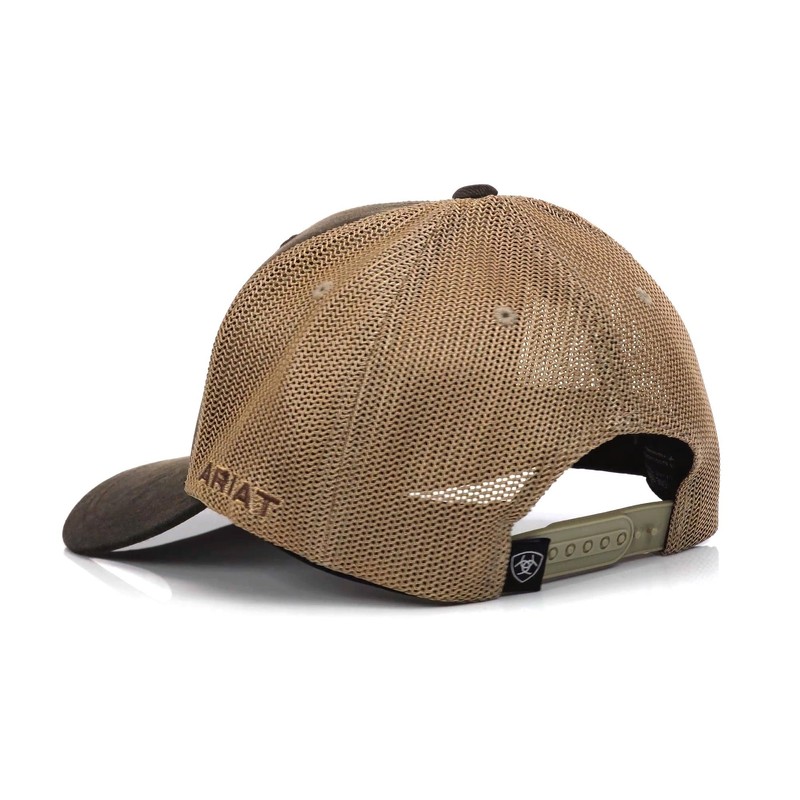 ARIAT Men's Embroidered Flag Snapback Cap, Brown