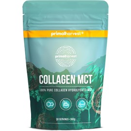 Collagen Powder by Primal Harvest - Bioactive Premium Collagen Complex, Sustainable Grass Feeding, Collagen Hydrolysate, Tasteless, Optimal Solubility (Primal Collagen MCT (Pack of 1)