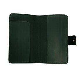 CestAntiQ Distressed Leather Checkbook Cover with Pen Holder – Handmade Full-Grain Bifold Wallet for Men & Women – Slim Checkbook Organizer for Personal & Business Use (Green)