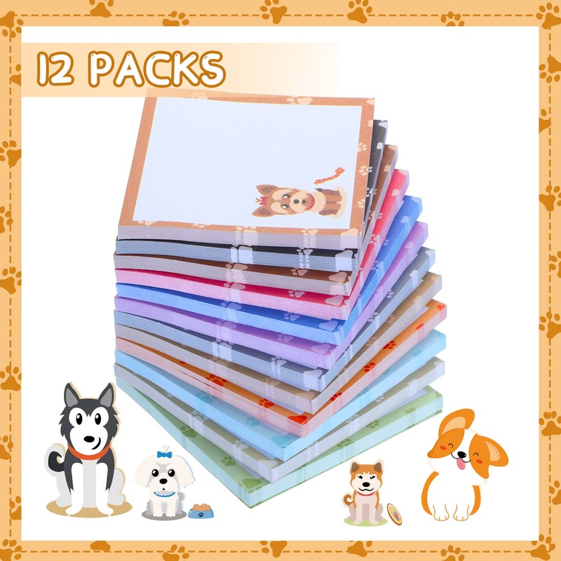 Handepo 12 Pack Dog Cat Notepad Small to Do List