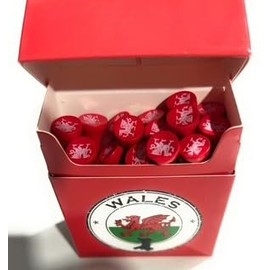 ORANGE BOOM Premium Golf Tees Set, National Flags Design, Unique Box Style, 70mm Length, 20-Pack, United Kingdom Countries Theme (RED, WALES)