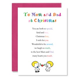 Clarabelle Cards - To Mum and Dad at Christmas Greetings Card with Lovely Poem Verse for Parents/Mother/Father/Both of You sold by Card Candy