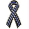 Thin Blue Line Pin Badge - Ribbon Style