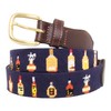 Full Grain Leather Needlepoint Belts for Men Handmade w/Cotton &