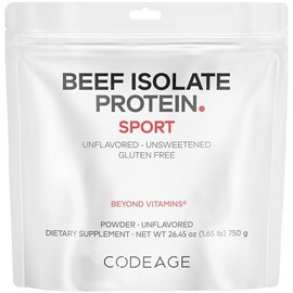 Codeage Suplemento de Proteína en Polvo de Aislado de Carne de Res Alimentada con Pasto - 20 Aminoácidos, Rico en Colágeno - Atletas y Deportistas - S