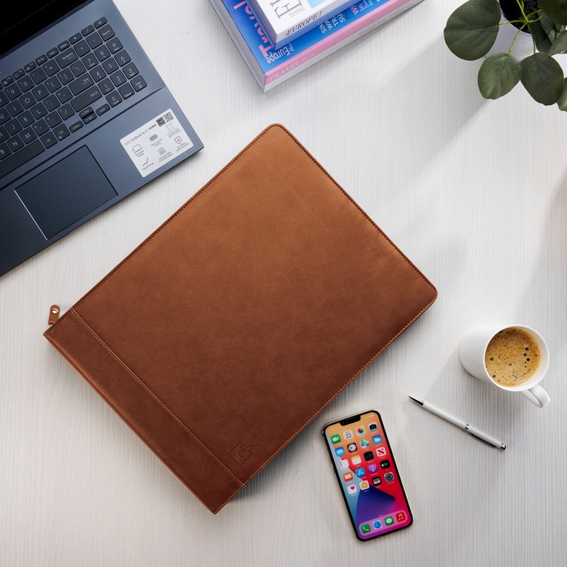 Inkline 7 Ring Check Binder Portfolio -Professional PU Leather Binder