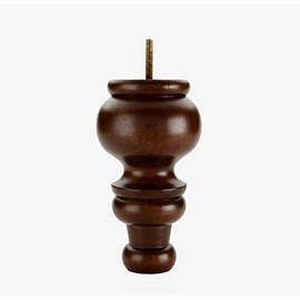 7" Turned Tapered Dark Walnut Furniture Legs - Set of 4