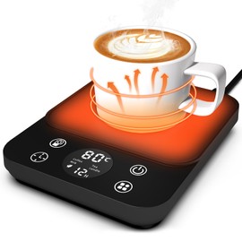 MYMULIKE Electric Coffee Warmer, Upgraded Cup Warmer, 9 Temperature Settings, Cup Warmer, Adjust the Temperature and Make Appointments, Cup Warmer, Black