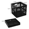 Aninhao 18 Quart Square Folding Milk Crate, 3 Pack Black