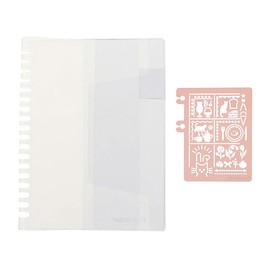 Delphonics [Set of 2] [Ring Use] Rolburn Memo Cover with Pocket Clear L/Rolburn Pocket Template Decoration A (Monthly Type) (Pink)