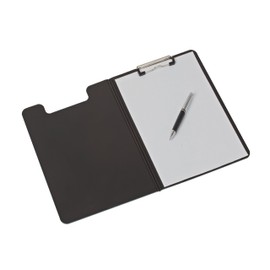 MAUL A4 Writing Case, Clipboard Folder Made of PP in A4 Format for Documents, Durable Conference Folder, Retractable Hanging Eyelet, Folder with Clip for Loose Paper, Black